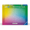 Ravensburger Krypt 631-piece puzzle box shows a circular gradient design shifting from yellow and green to purple and blue, emphasizing its challenging color pattern.