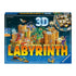 Front of Ravensburger 3D Labyrinth box with fantasy artwork showing dragon, wizard, and castle towers, advertising a 20–30 minute family strategy board game for 2 to 4 players.