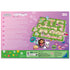 Back of the Gabby’s Dollhouse Junior Labyrinth game box showing gameplay instructions in multiple languages with colorful visuals and included components.