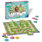 Gabby's Dollhouse Junior Labyrinth board game set up with character pieces, colorful tokens, and maze tiles, designed for preschoolers to navigate fun paths.
