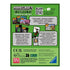 Back of Ravensburger Minecraft Explorers card game box showing instructions, multilingual text, pixelated images of mobs, treasure chests, and adventure-themed cards.