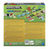 Back of Ravensburger Minecraft Heroes of the Village box featuring description in multiple languages, images of gameplay setup, and component highlights.