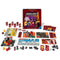 Ravensburger Minecraft Portal Dash complete game set displayed with box, dice, cards, player boards, cubes, and colorful Nether pieces, promoting cooperative strategy and adventure gameplay.