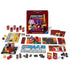 Ravensburger Minecraft Portal Dash complete game set displayed with box, dice, cards, player boards, cubes, and colorful Nether pieces, promoting cooperative strategy and adventure gameplay.