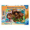 Ravensburger Moana 2 XXL 100-piece puzzle box showing colorful Disney characters Moana, Maui, and Pua pig against a tropical island backdrop with palm trees and ocean waves.