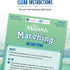 Disney Moana Matching Game instruction sheet with green background, explaining object, setup, and rules, decorated with ocean-inspired patterns and Disney Moana branding.