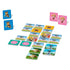 Paw Patrol matching game tiles arranged in rows, with colorful cards showing Chase, Skye, Rubble, and other pups on bright backgrounds alongside paw print icons.