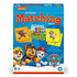 Front of Paw Patrol matching game box with bright blue background, showing Chase, Marshall, Rubble, and Skye, along with square tiles featuring Nickelodeon pup characters.