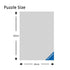 Diagram showing Ravensburger puzzle dimensions, measuring 33 cm tall by 21 cm wide, giving buyers a clear idea of completed puzzle size for display or family-friendly activity planning.