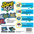 Back of Ravensburger Puzzle Sort & Go box showing instructions with diagrams on how to sort, link, stack, and store puzzle pieces in six interlocking trays for compact organization.