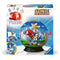 Front of Ravensburger 3D puzzle box featuring Sonic the Hedgehog and friends on a spherical puzzle ball with 72 pieces, suitable for ages 6 to 99.