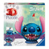 Front of Ravensburger Disney 3D Stitch puzzle box with large Stitch face design, product size details, EasyClick technology logo, and illustration of finished model.