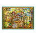 Colorful Ravensburger Disney puzzle design with golden frame highlighting Mickey, Minnie, and friends at center, surrounded by scenes from The Lion King, Cinderella, and more.