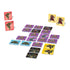 Teenage Mutant Ninja Turtles Matching Game cards spread out in grid, showing characters like Raphael, Splinter, villains, and Turtle Van in colorful illustrations on square tiles.
