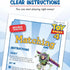 Toy Story 4 Matching Game instruction sheet features Buzz Lightyear with simple setup and play directions, clearly labeled for ages three and older, emphasizing easy family play.