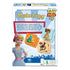 Disney Pixar Toy Story 4 Matching Game box back shows Bo Peep with colorful square tiles featuring characters like Jessie, Bullseye, and Ducky, set on a blue striped background.