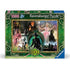 Ravensburger Wicked 1000-piece puzzle box showcasing a dramatic collage of witches, magical scenes, and cast members framed with green and gold ornate detailing.