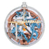 Star Wars Mandalorian 3D gravity maze top view reveals a transparent spherical shell with layered blue rails, tan platforms, copper ring track, and central orange column mechanism.