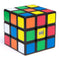 Rubik’s Timer Cube speed cube displays a black glossy 3x3 body with multicolor tiles including yellow, green, blue, red, orange, and white, plus a built-in LCD timer module.