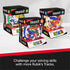 Rubik’s Tracks collectible set displays three clear plastic maze spheres in black and red packaging, each featuring colorful internal tracks and labeled with 70, 100, and 150 obstacles.