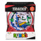 Rubik’s Tracks 125 obstacles 3D gravity maze features a clear plastic spherical puzzle with blue, green, yellow, white, and orange tracks, displayed in black and red retail packaging on a white background.