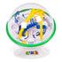 Rubik’s Tracks 70 obstacle maze ball features a transparent plastic sphere with green ring and bold yellow and blue track system, designed for flip, twist, and spin 360-degree gameplay.