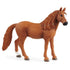 Schleich Horse Club German Riding Pony Mare figurine in rich chestnut brown plastic with lifelike texture, compact pony body shape, sculpted mane and tail, designed as a realistic horse toy displayed on a white background.