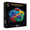 SmartGames IQ Pentagon puzzle box featuring a black pentagon tray filled with jewel-like pieces in multiple bright colors, highlighting 120 brain challenges.