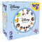 Spot It! Disney Edition card game package features light blue cardboard with a round Disney character collage, purple Spot It! logo, age 6+ mark, and 2–8 player icon.