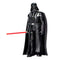 Star Wars Darth Vader action figure in glossy black armor with a flowing cape and red lightsaber, featuring sculpted chest controls, ribbed gloves and helmet details on a clean white background.