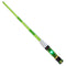 Star Wars Lightsaber Forge Sabine Wren toy lightsaber with bright green telescoping blade, translucent green plastic hilt, silver emitter, and black grip, shown extended on a plain white background.