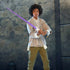 Boy posing in a defensive stance with the Star Wars Lightsaber Forge Mace Windu Extendable Purple Lightsaber