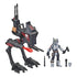 Star Wars Mission Fleet Tech Bad Batch AT-RT Ambush toy set including poseable AT-RT walker, Tech action figure, and small accessories such as blasters and tools, displayed on white background.