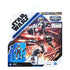 Front packaging of Star Wars Mission Fleet Tech Bad Batch AT-RT Ambush featuring dynamic battle artwork of Tech riding the AT-RT walker, glowing red lasers, and Hasbro branding for ages 4 and up.