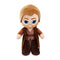 Star Wars Obi-Wan Kenobi plush figure in soft brown Jedi robe and tunic, standing upright with embroidered face and oversized expressive blue eyes.