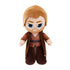 Star Wars Obi-Wan Kenobi plush figure in soft brown Jedi robe and tunic, standing upright with embroidered face and oversized expressive blue eyes.