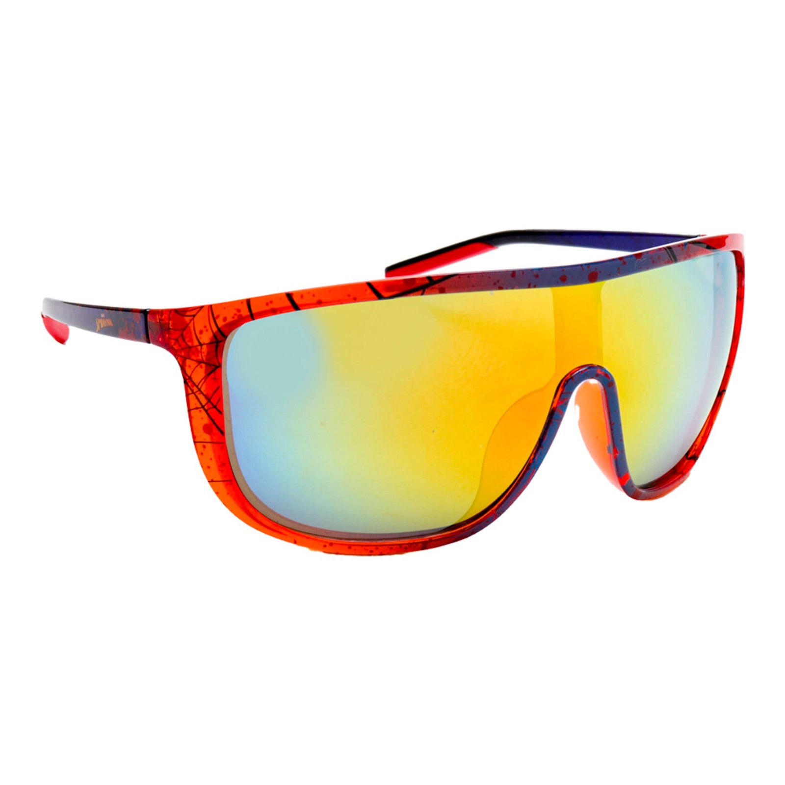 Sun-Staches Kids Arkaid Marvel Spider-Man Red and Black Large Lens Sports Wrap Sunglasses
