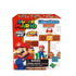 Retail packaging for Nintendo Super Mario Micro Game World collectible set showing Mario, Goombas, and question blocks with bright red branding and choking hazard warning label.