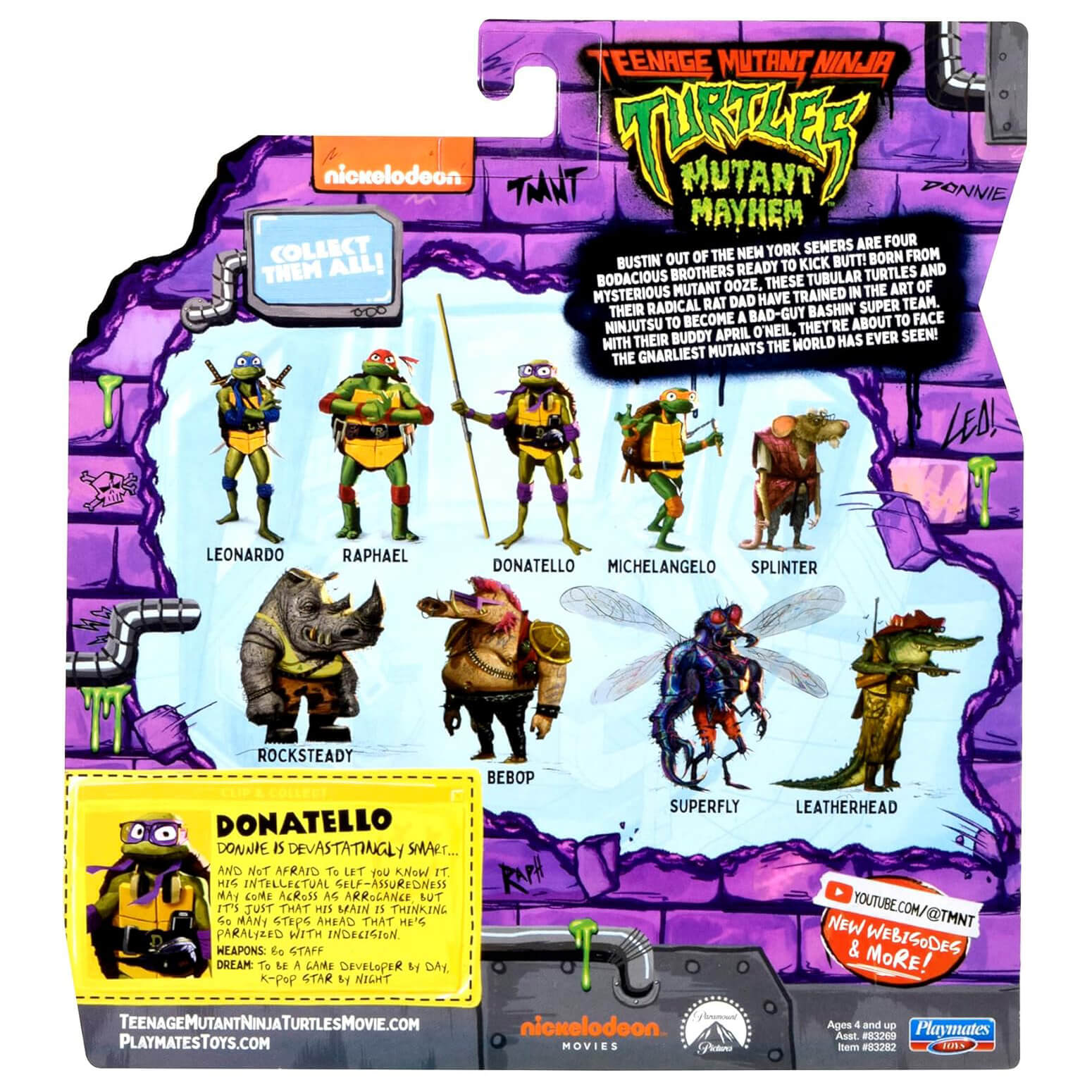 Teenage Mutant Ninja Turtles Mutant Mayhem Donatello the Brains 4.5-Inch Action Figure