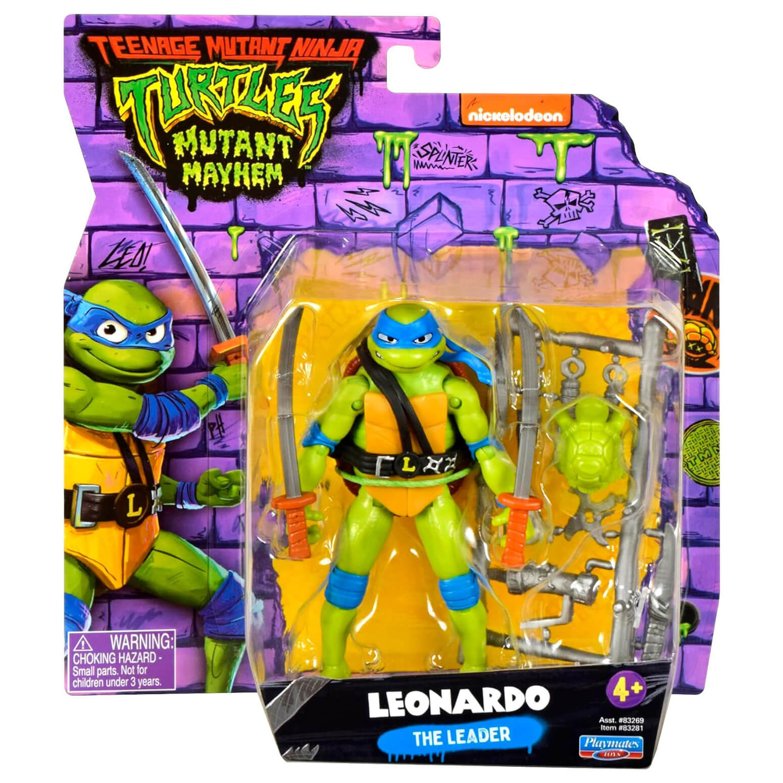 Teenage Mutant Ninja Turtles Mutant Mayhem Leonardo the Leader 4.5-Inch Action Figure