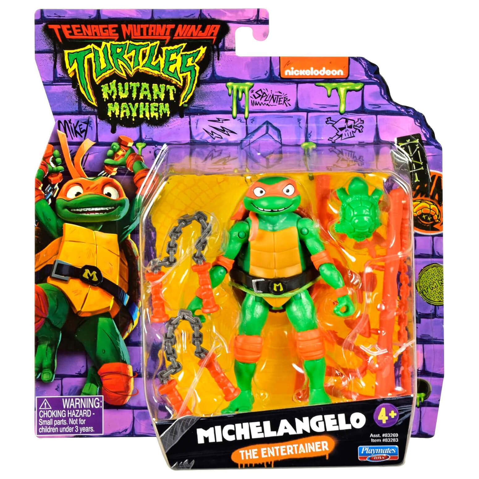 Teenage Mutant Ninja Turtles Mutant Mayhem Michelangelo the Entertainer 4.5-Inch Action Figure
