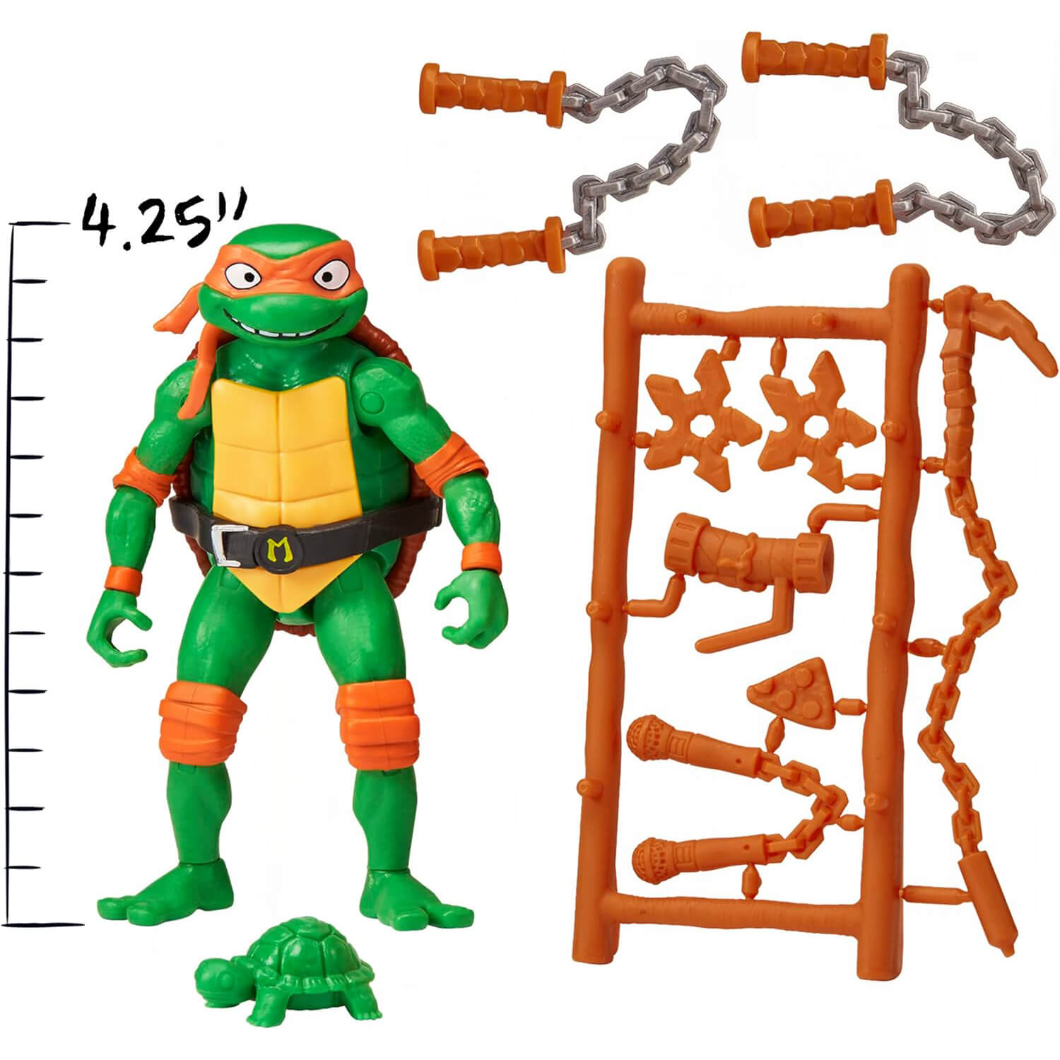 Teenage Mutant Ninja Turtles Mutant Mayhem Michelangelo the Entertainer 4.5-Inch Action Figure