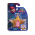 Super Mario Galaxy Princess Peach action figure package in multicolor printed cardboard and clear plastic blister, star-shaped display form with Nintendo branding on a cosmic themed retail background