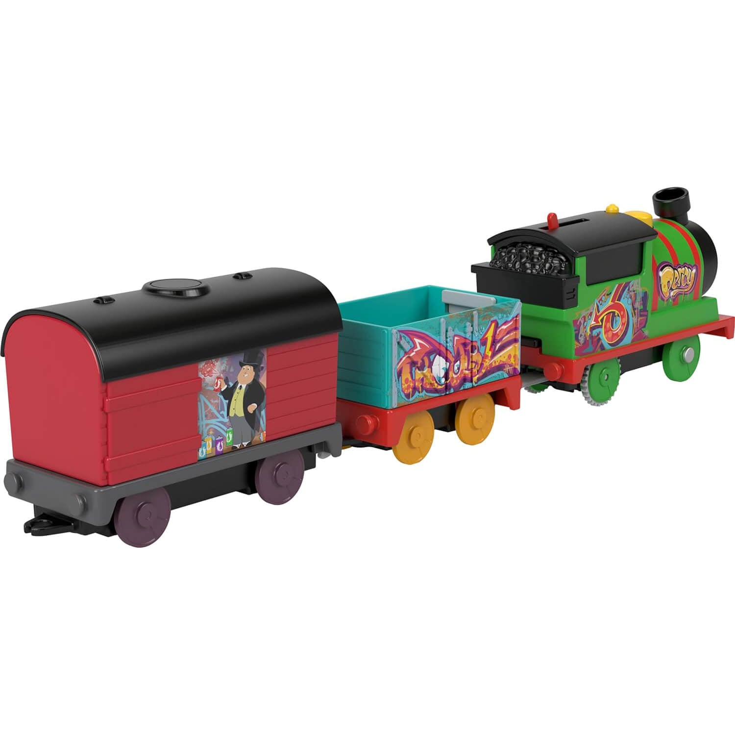 Thomas Friends Graffiti Percy Motorized Toy Train Engine with