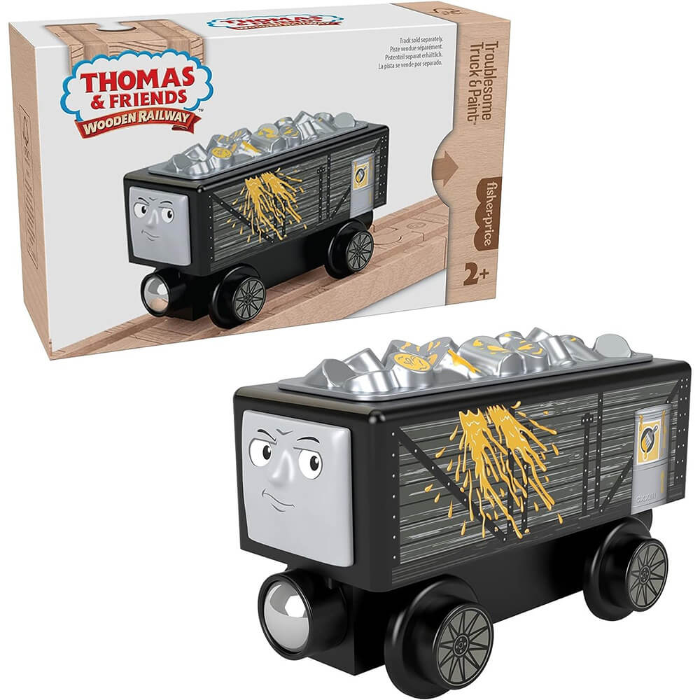 Fisher-Price Thomas & Friends Wooden Railway Troublesome Truck & Paint and packaging
