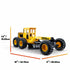 Yellow Tonka Tough Grader toy construction vehicle with six large black tires, shown on white background with labeled dimensions of 18 inches long, 8 inches wide, and 7.5 inches tall.