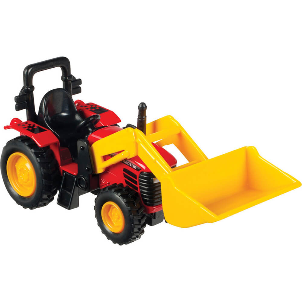 Toysmith 6 Inch Diecast Tractor with Scoop (Color May Vary)