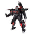 Transformers Flatline black and red plastic action figure with angular armored panels, silver accents and detailed robot limbs posed upright against white background for collectible display.