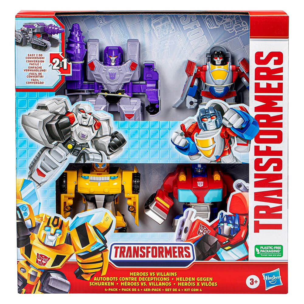Transformers Heroes Vs Villains 4-Pack box