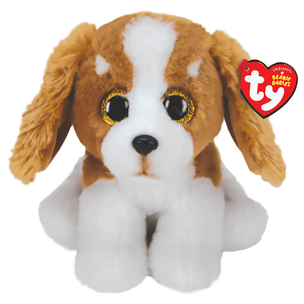 Ty Beanie Baby Barker the Brown and White Dog Plush